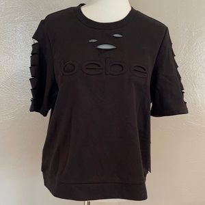 NWT BEBE Distressed Top